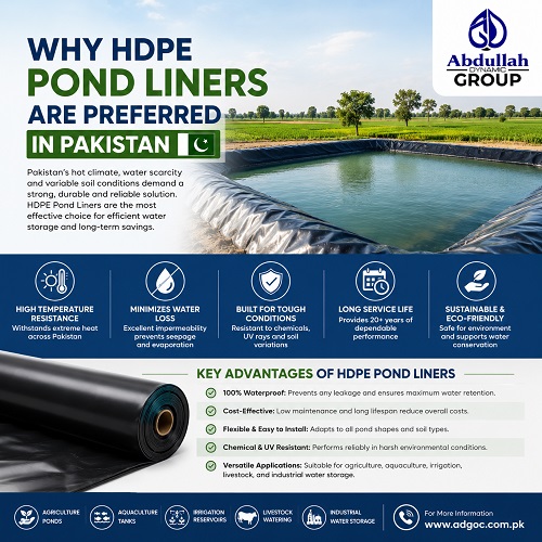 HDPE Pond Liner Pakistan Key Advantages